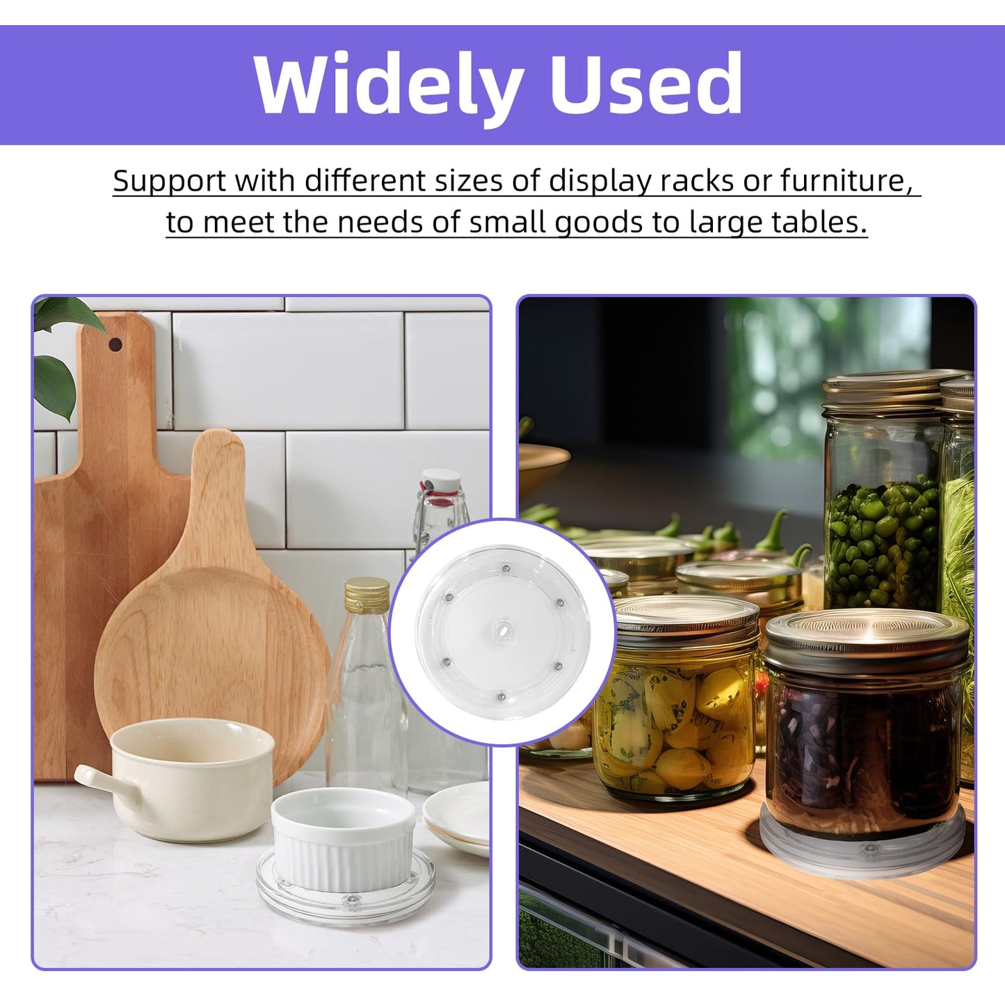 8-Piece Set (2" to 8") Small Lazy Susan Turntable-360° Rotating, Durable & Space-Saving | Multi-Size for Spices, Makeup, Crafts, Office | Non-Slip Base for Smooth Spinning