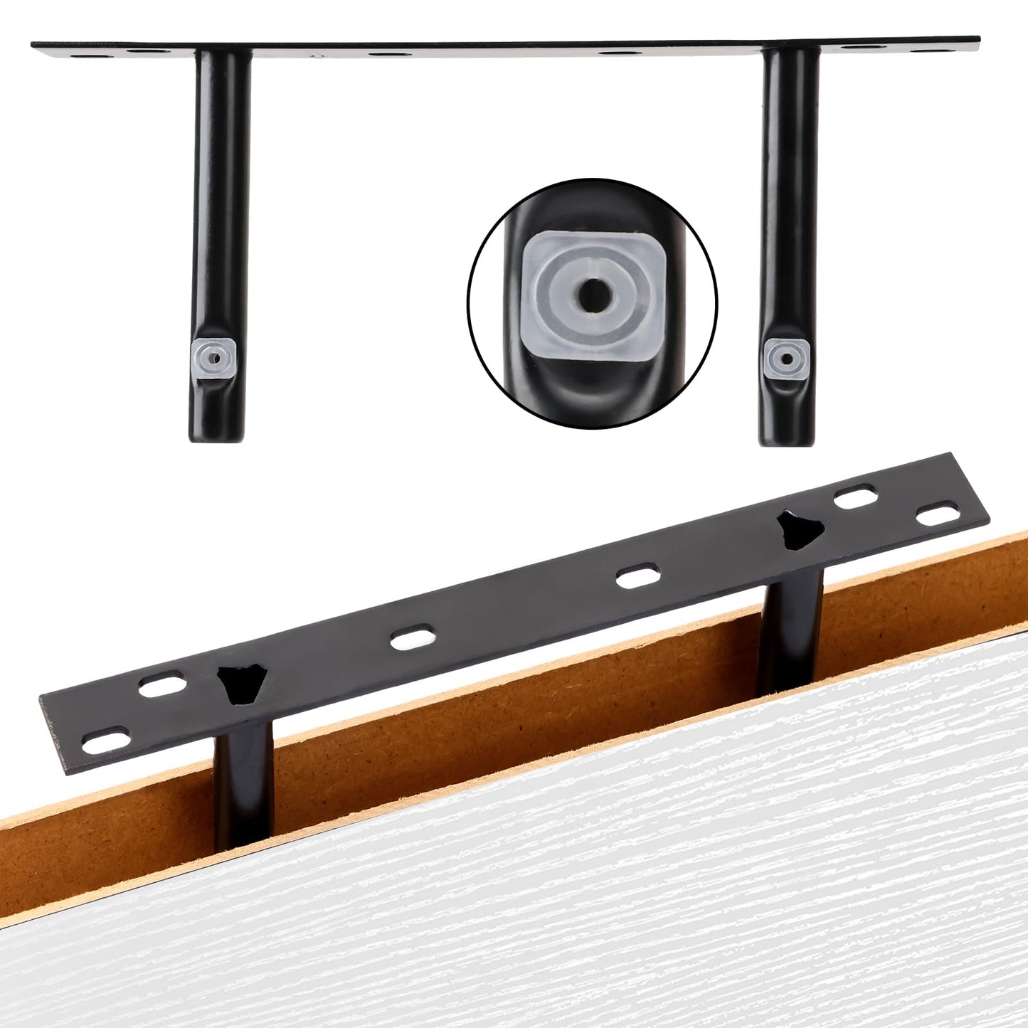 Fixwal White Shelves for Wall, 15.8in Rustic Wood Finish Floating Wall Shelves Set of 4, Shelves for Wall Decor, with Invisible Brackets for Bathroom, Living Room,Bedroom and Kitchen