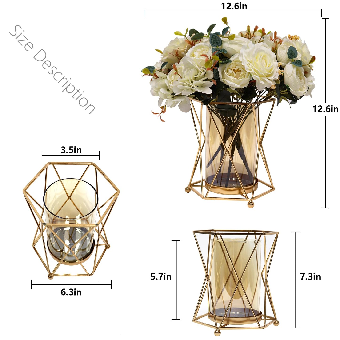 Faux Flowers with Vase, Silk Peony Bouquet Artificial Flowers in Vase, Fake Flowers Floral Arrangement for Home Decor Indoor, Table Centerpieces Flowers Decoration for Farmhouse (White Peony)