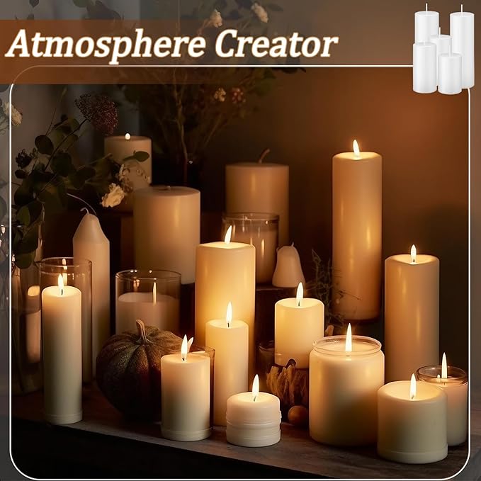36 Pcs White Pillar Candles Bulk Set，Hurricane Candlesï¼? Different Lengths 2 x 3/4/6 Inch (12 Each)，Dripless Unscented Smokeless，Gives You a Better Atmosphere When Organizing an Event Party.
