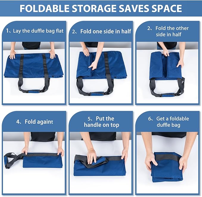 Travel Duffle Bag, 70L Gear Bag for Men and Women, Storage Bag Ideal for Overnight Camping and Weekend Getaways, Dark Blue
