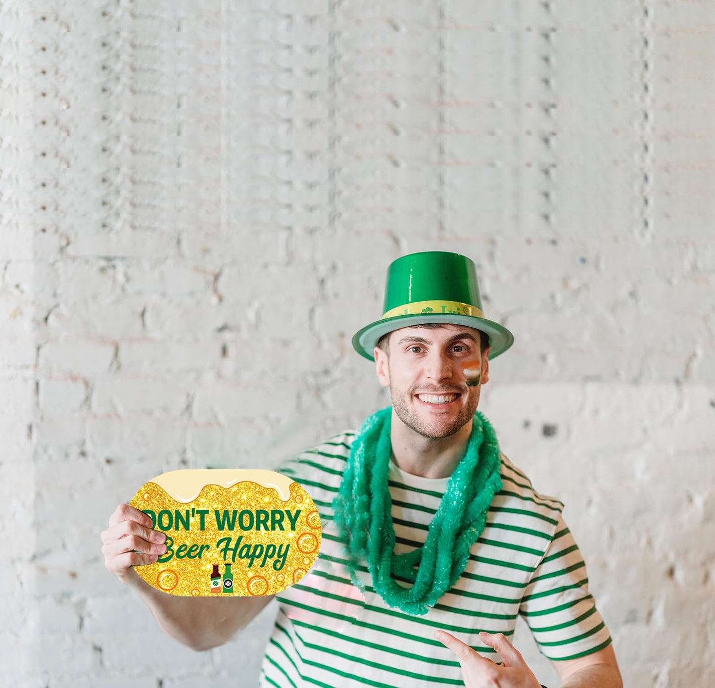 St. Patrick's Day Decorations Photo Props Saint Patricks Day Party Photo Booth Props Kit Lucky Day Friendship Themed Party Decor St. Patty Birthday Party Decoration Supplies 35 Pieces