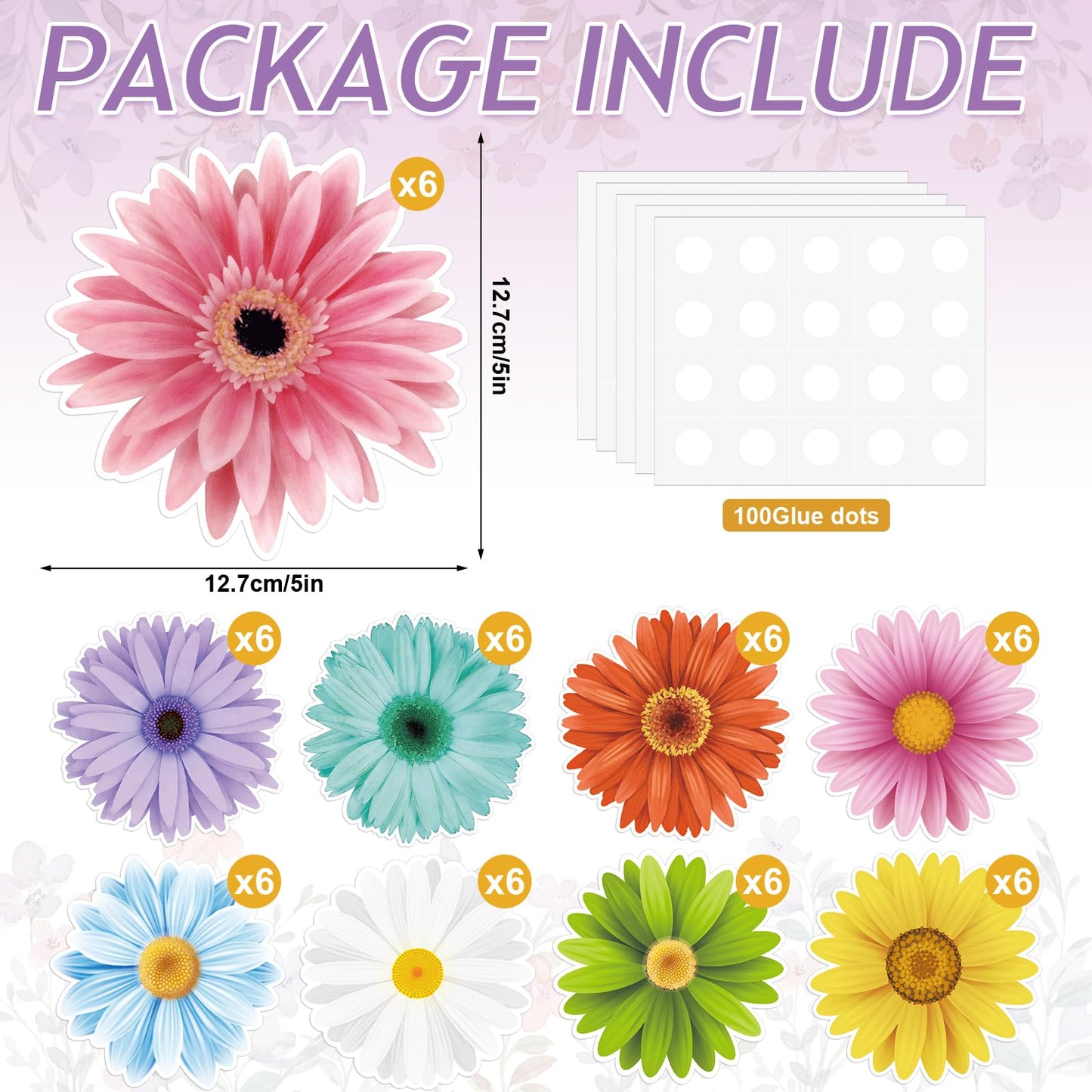 Spring Bulletin Board Decorations Flower Cutouts Spring Summer Wall Decoration for School Classroom Home Floral Party Supplies Back to School Decor