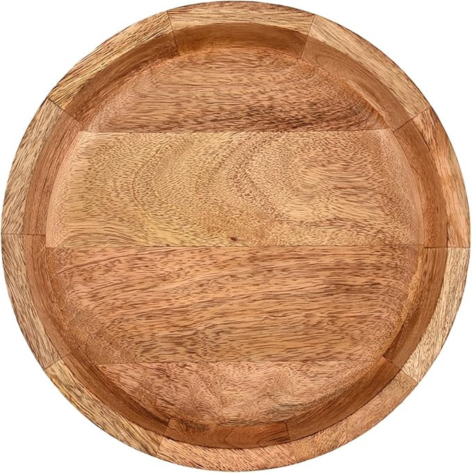 Decorative Bowl Mango Wood for Home Décor, for Dining Table Center, Living Room, Kitchen Décor (10" x 10" x 2.5")