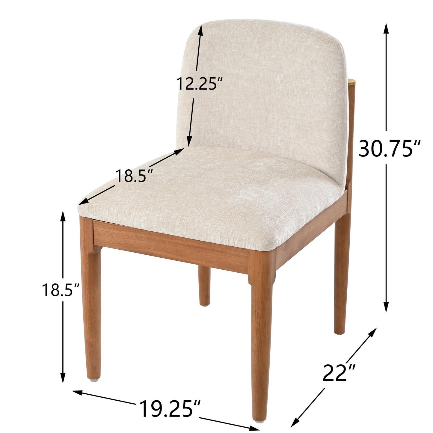 Christopher Knight Home Polly Modern Dining Table Set for 6, Solid Wood Kitchen Table and Dining Chairs Set of 6, Rubberwood Dining Room Table Set 6, Beige+Walnut