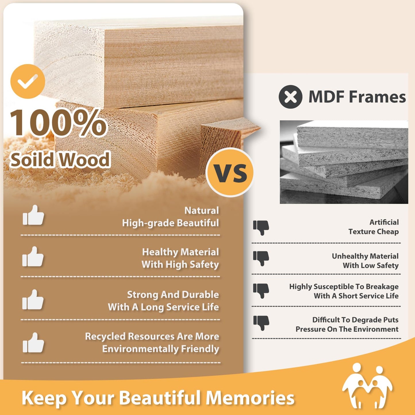 Egofine 8x10 Picture Frames Set of 4, Made of Solid Wood Covered by Plexiglass 4x6 and 5x7 with Mat or 8x10 without Mat, for Table Top Display and Wall Mounting Photo Frame Black
