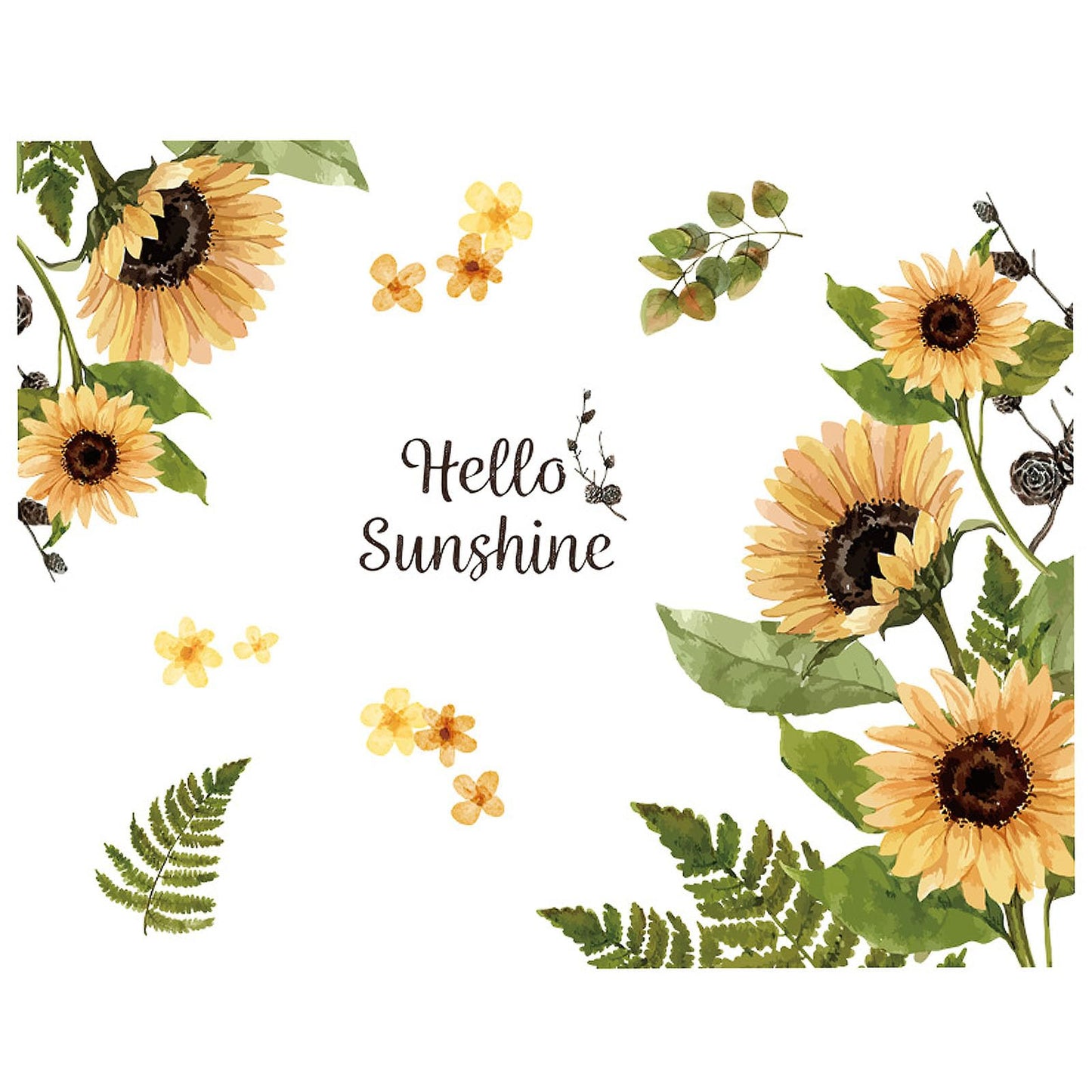 Arawat 2 Set Sunflower Wall Decals Peel and Stick Decor for Living Room, Bedroom, Bathroom, Kitchen - Yellow Flower Vinyl Murals and Stickers
