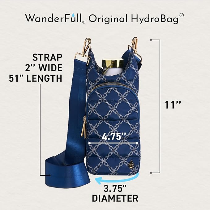 WanderFull® Original HydroBag® Collection, Water Bottle Holder w/Strap & Phone Pocket, Hands-Free Crossbody Water Bottle Bag