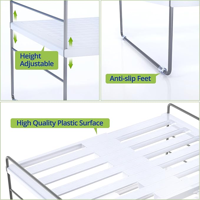 YAN & HIN Kitchen Cabinet Organizer, Expandable Kitchen Aluminum Foil and Plastic Wrap Organizers, Sandwich Storage Bags organizer, bottle storage bag under sink organizer for Pantry Organization