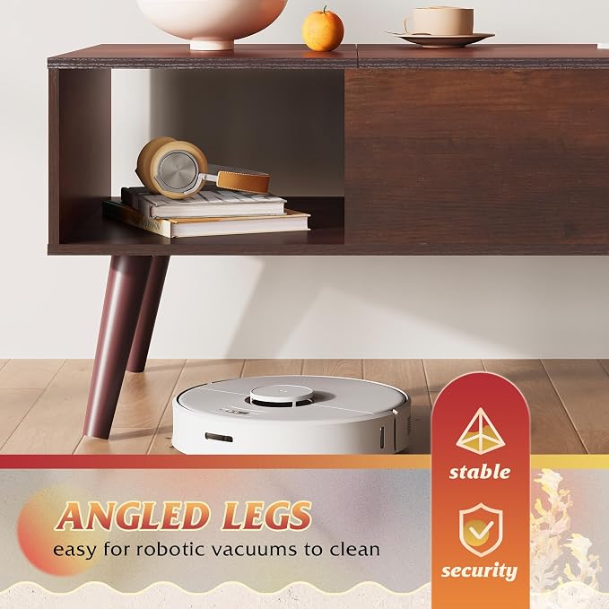 WLIVE Coffee Table for Living Room, Lift Top Coffee Table with Storage, Small Rising Wooden Dining Center Table with Storage Shelf & Hidden Compartment, 39" Espresso