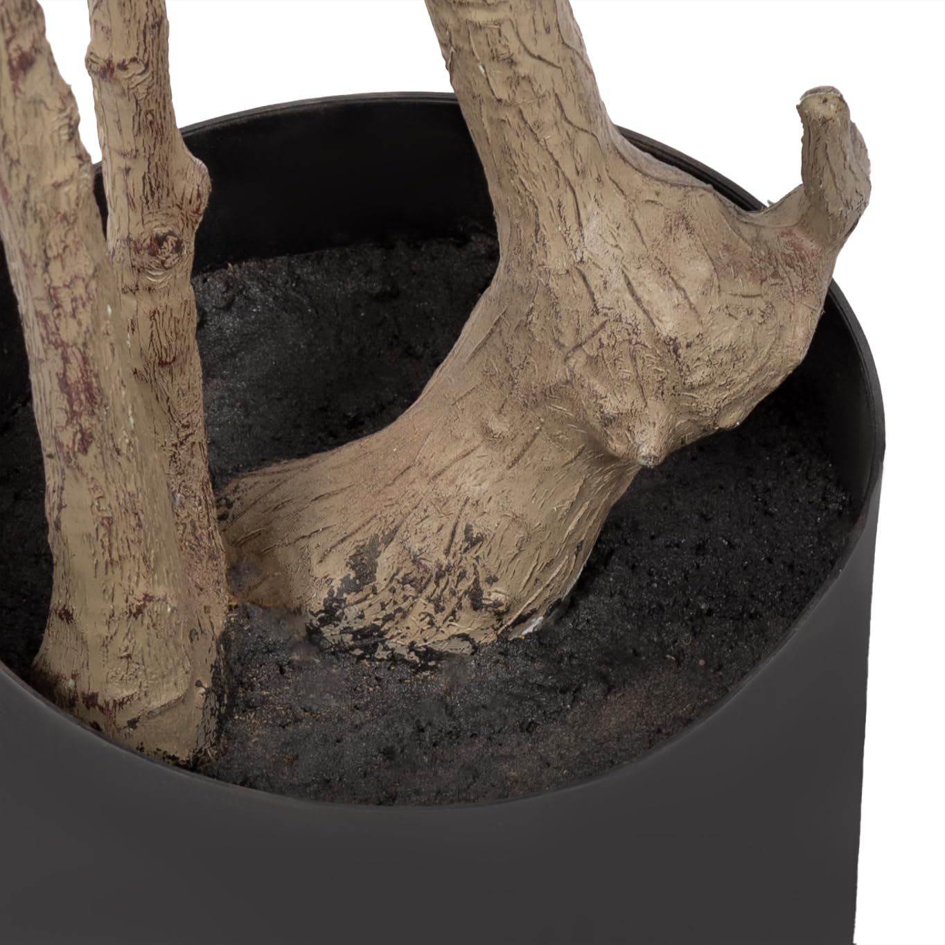 Kate and Laurel Oliveira Faux Olive Tree with Portell Metal Planter Pot, 7 FT, Bronze, Potted Artificial Olive Plant Tree with Realistic Foliage and Added Moss, Fake Plant Living Room Decor