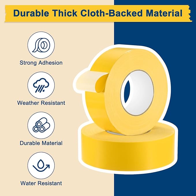 Pickleball Court Tape, Outdoor Pickleball Lines, No Residue Court Marking Kit for Temporary/Gym/Tennis/Driveway/Badminton/Backyard/Sport