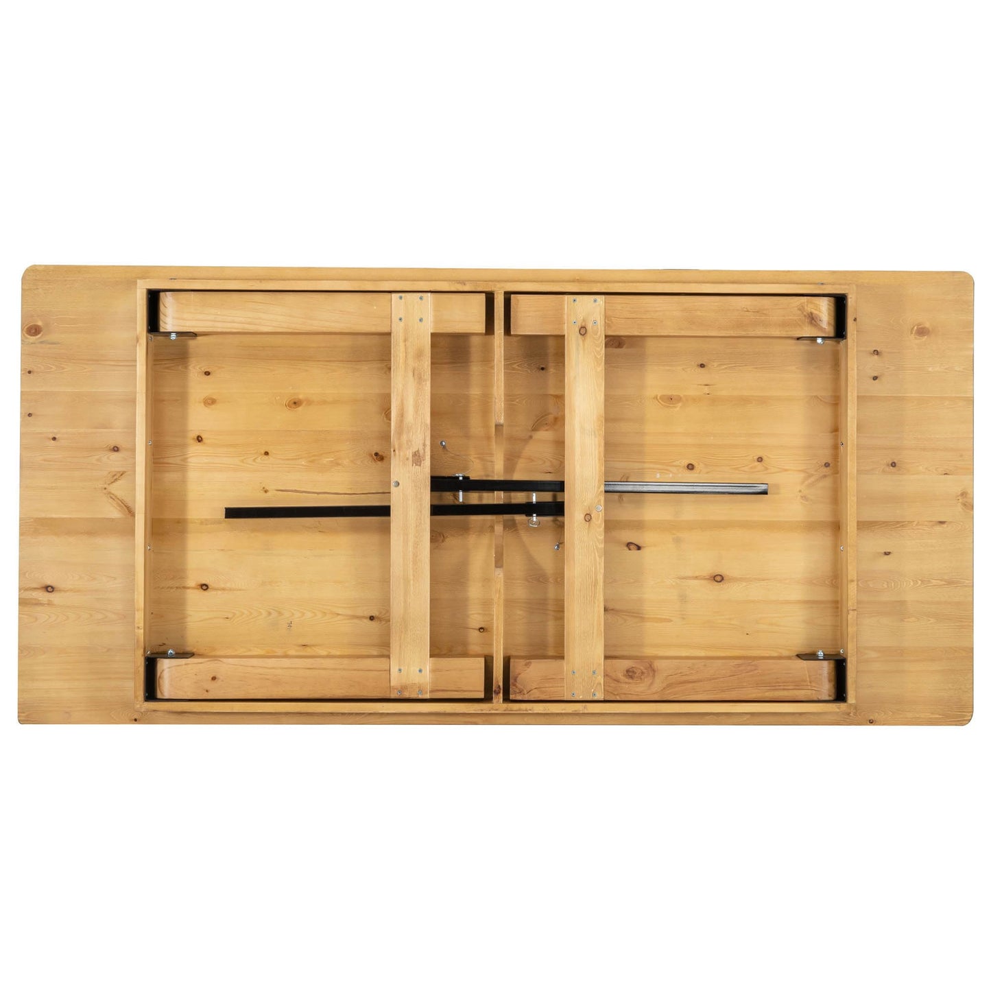 Flash Furniture HERCULES 7' x 40" Rectangular Antique Rustic Solid Pine Folding Farm Table, Light Natural