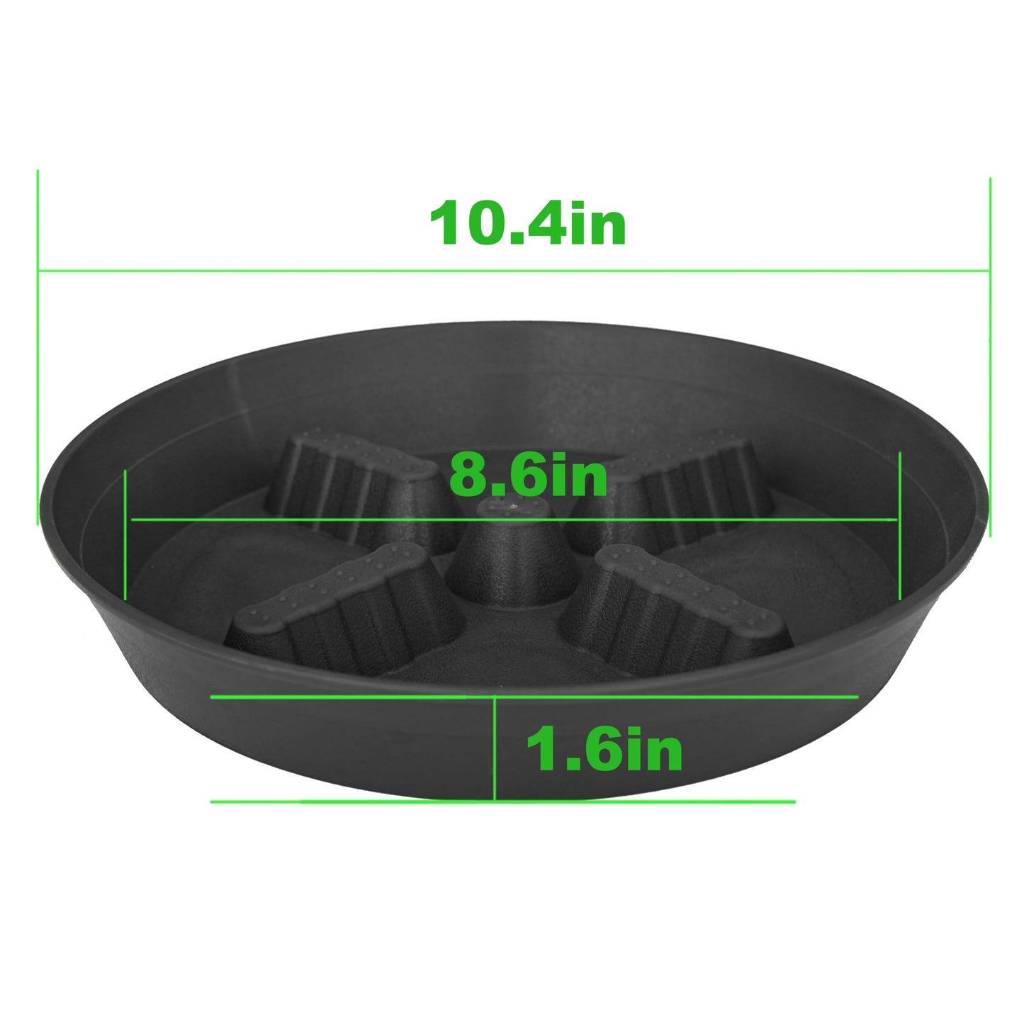 Feyvdzv 4 Pack Plant Saucer 10 inch, 8 12 14 17 inch, Plant Stand Plastic Plant Saucers for Indoors Outdoor, Heavy Duty Flower Plant Risers for Inside Pots, Pot Saucers for Plants, Grow Bags Saucers