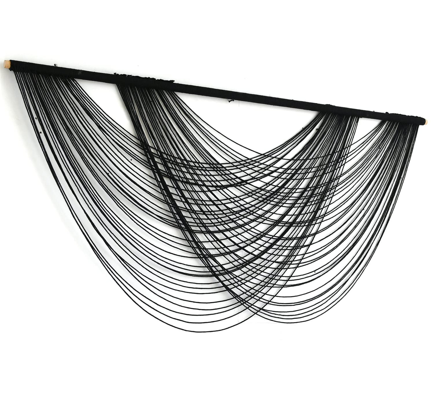 Flber Macrame Wall Hanging Black Boho Wall Decor Large Boho Yarn Tapestry Living Room Bedroom Home Wall Decor 57" W x27 L