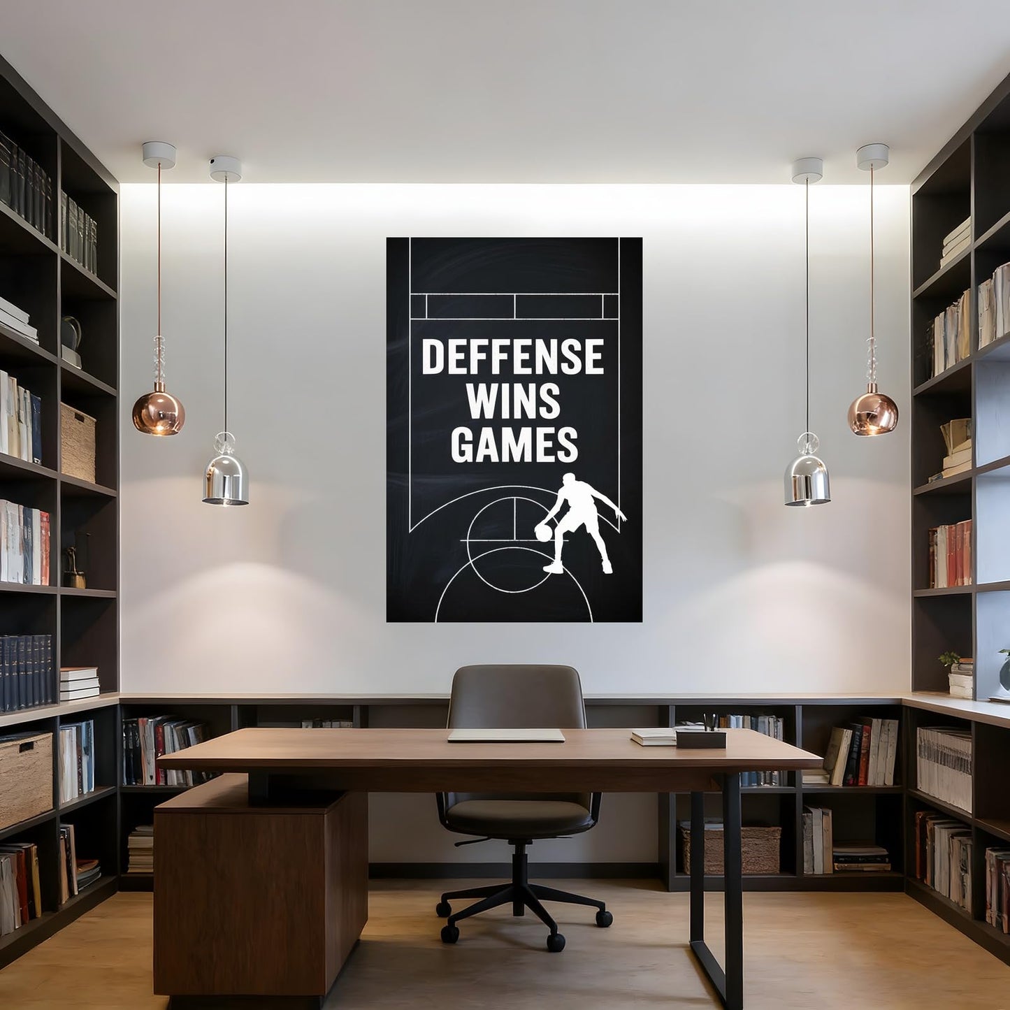Defense Wins Games Basketball Motivation Poster Minimalist Inspirational Wall Art For Athletes And Teams Printing Posters Unframe-style 08x12inch(20x30cm)