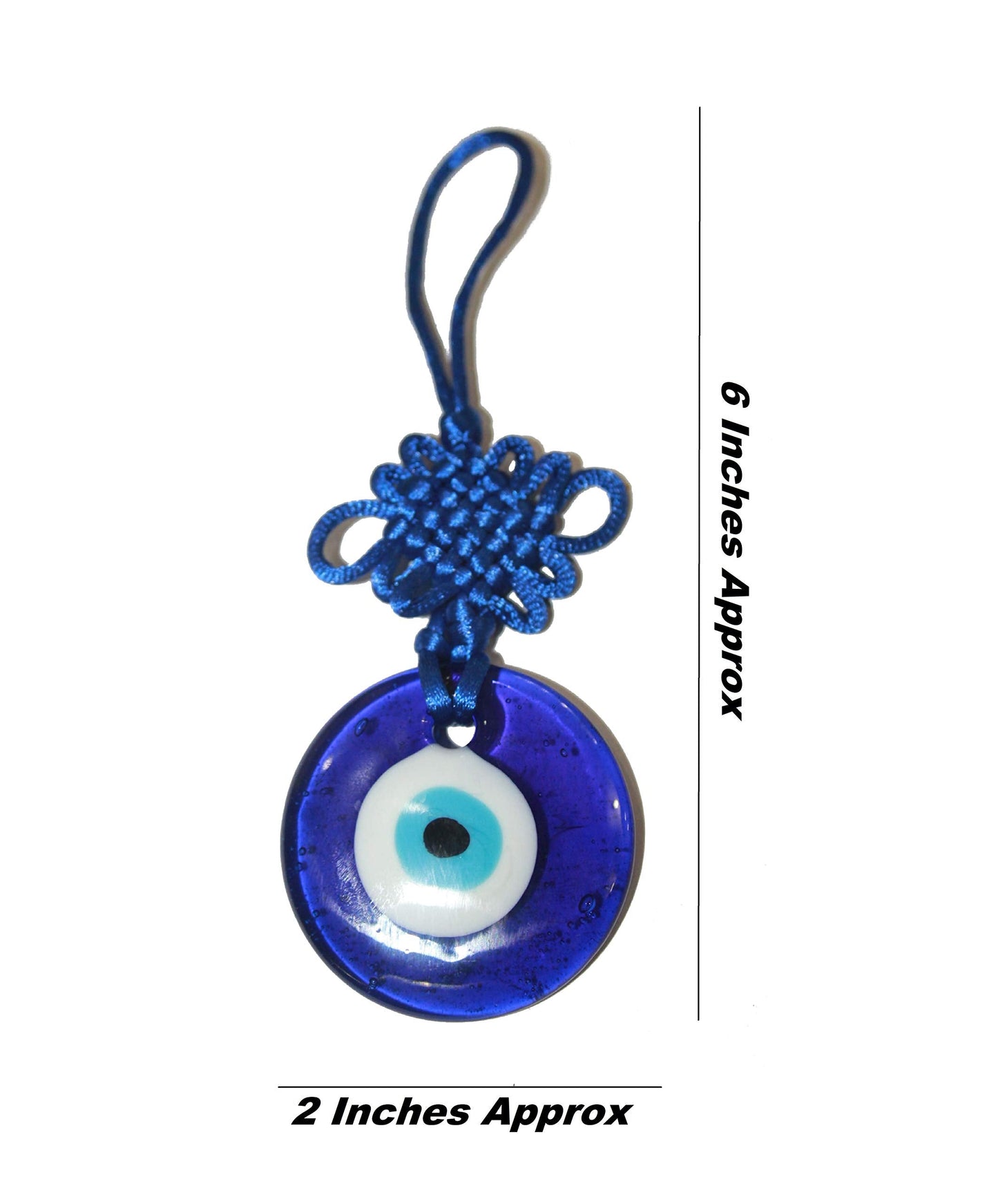 IS4A Talisman - Single Glass Evil Eye Protection - Good Luck Charm, Home, Office, Car Decoration, Blessing Ornament, Reflects Negative Energy (6 Inch)