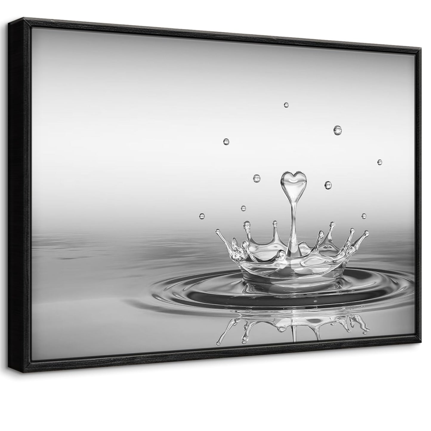 DCMVJHZV Framed Heart Drop Bathroom Wall Art Black and White Zen Bathroom Wall Art Yoga Meditation Picture Print Wall Decor Spa Room Bedroom Living Room Painting Wall Decorations(12"x16")