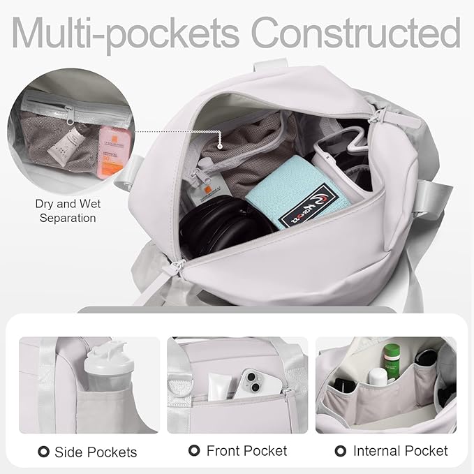 Small Gym Bag 14 inch for Women & Men Mini Gym Duffel Bag with Wet Compartment Waterproof Travel Duffle Bag for Sports Workout Dance