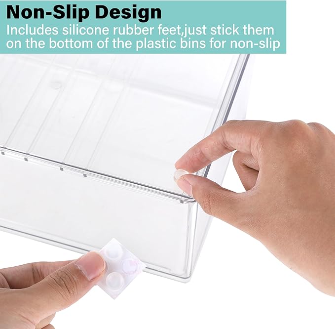 Prsildan Acrylic Makeup Organizer, 3 Pack Stackable Clear Storage Drawers for Baby Bottles Desk Organizers with 3 Drawers for Countertop Vanity Nursery Modular System for Cosmetics Jewelry