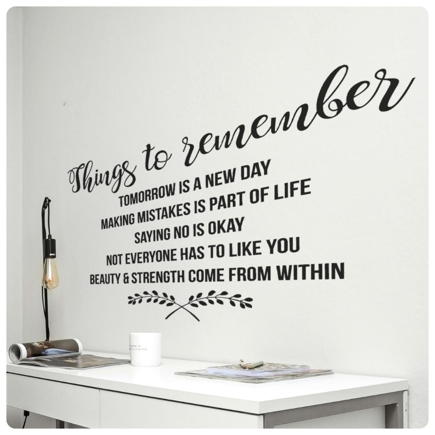 My Vinyl Story - Things to Remember Wall Decal - Inspirational Quote Sticker, Motivational Affirmations Vinyl Art for Positive, Home Office, Bedroom, and Classroom - Removable (Black, 31x22 inches)