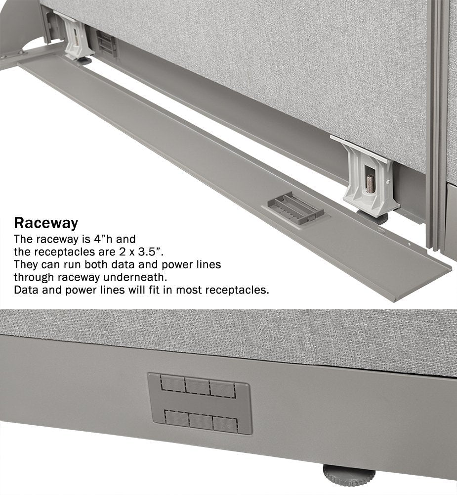 GOF Freestanding L Shaped Office Partition, Large Fabric Room Divider Panel, 30" D x 60" W x 48" H