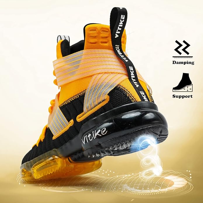 JMFCHI Kids Basketball Shoes High-top Sports Shoes Sneakers Durable Lace-up Non-Slip Running Shoes Secure for Little Kids Big Kids and Boys Girls