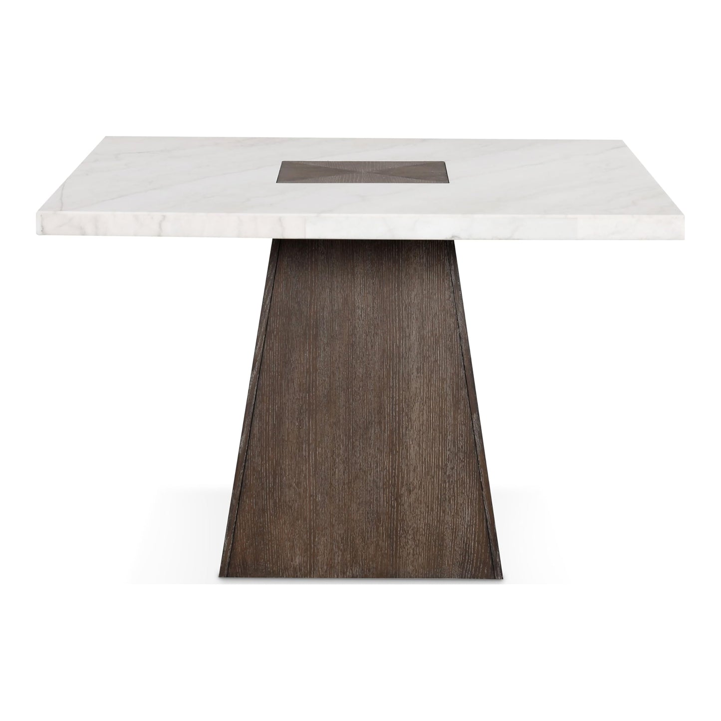 Furniture of America Rafferty Modern Solid Wood 54-inch Square Counter Height Dining Table with Genuine White Marble Tabletop and Tapered Pedestal Base, for Home Kitchen, Living Room, Dark Walnut