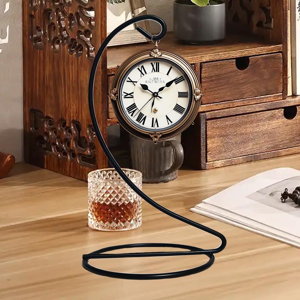 MADOCEGO Black Ornament Display Stand,Iron Hanging Stand Rack Holder for Hanging Glass Globe Air Plant Terrarium,Christmas Ornament and Home Office Party Decoration (Black)