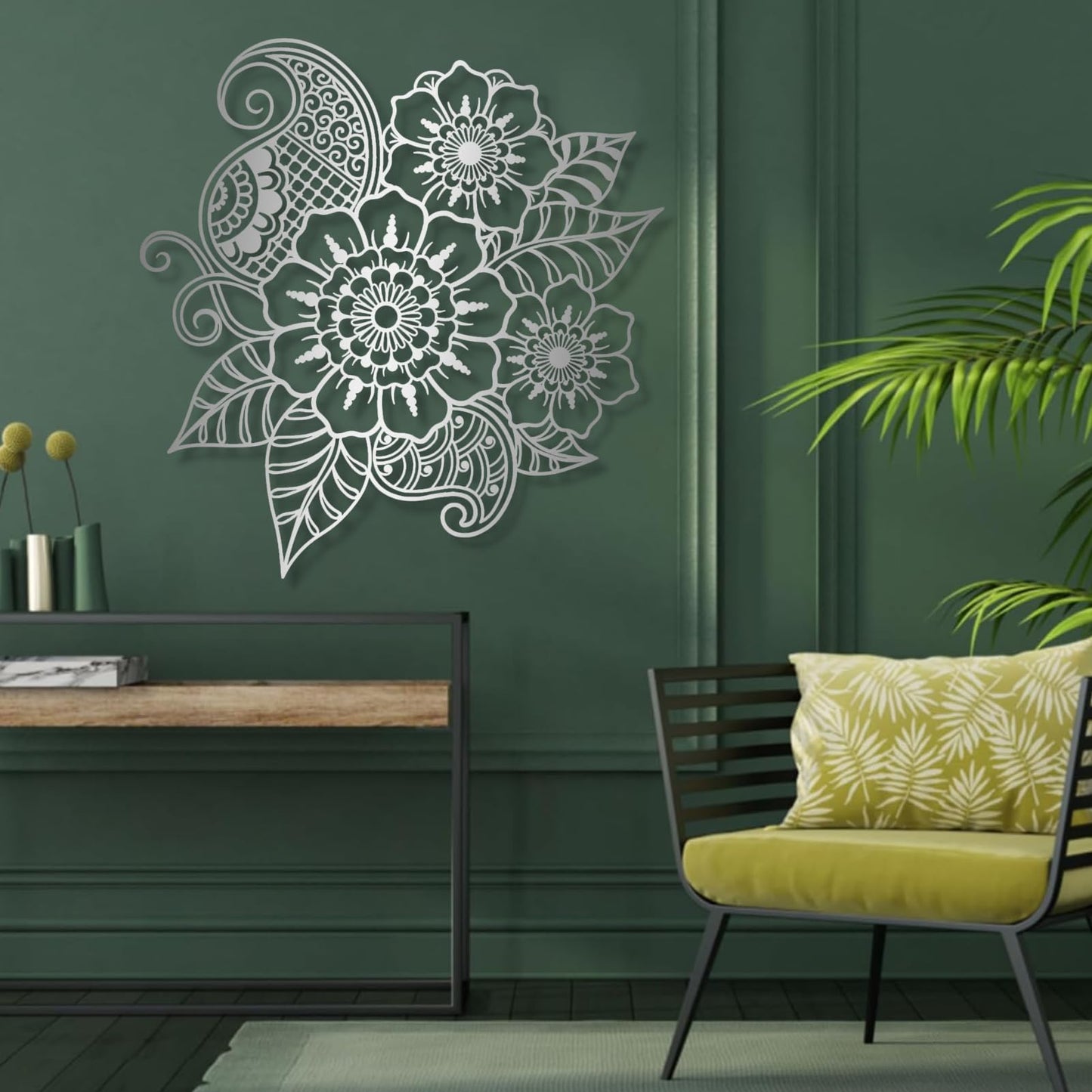 Large Metal Mandala Wall Art, Metal Mandala Wall Art, Mandala Wall Art, Boho Wall Decor, Black Metal Wall Art, Housewarming Gift, Office Decor (Gold, 40.5x39.3"/103x100cm)