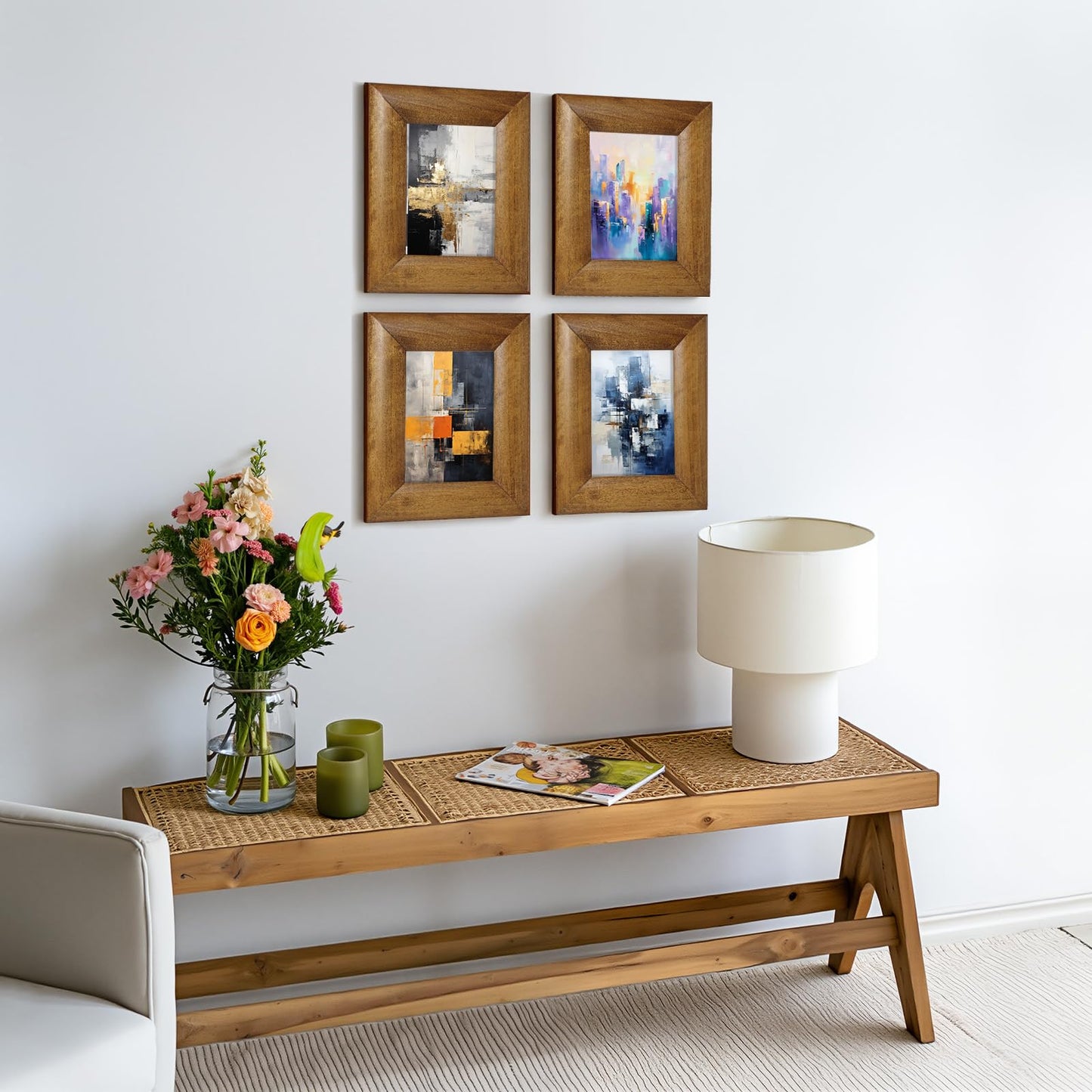 BRIVUE Picture Frame 5x7 with Tempered Glass, Solid Wood Photo Frame, Handmade Wooden Frame for Tabletop & Wall Display, Horizontal & Vertical Rustic Home Decoration, Father Day Gifts, Brown 1 Pack