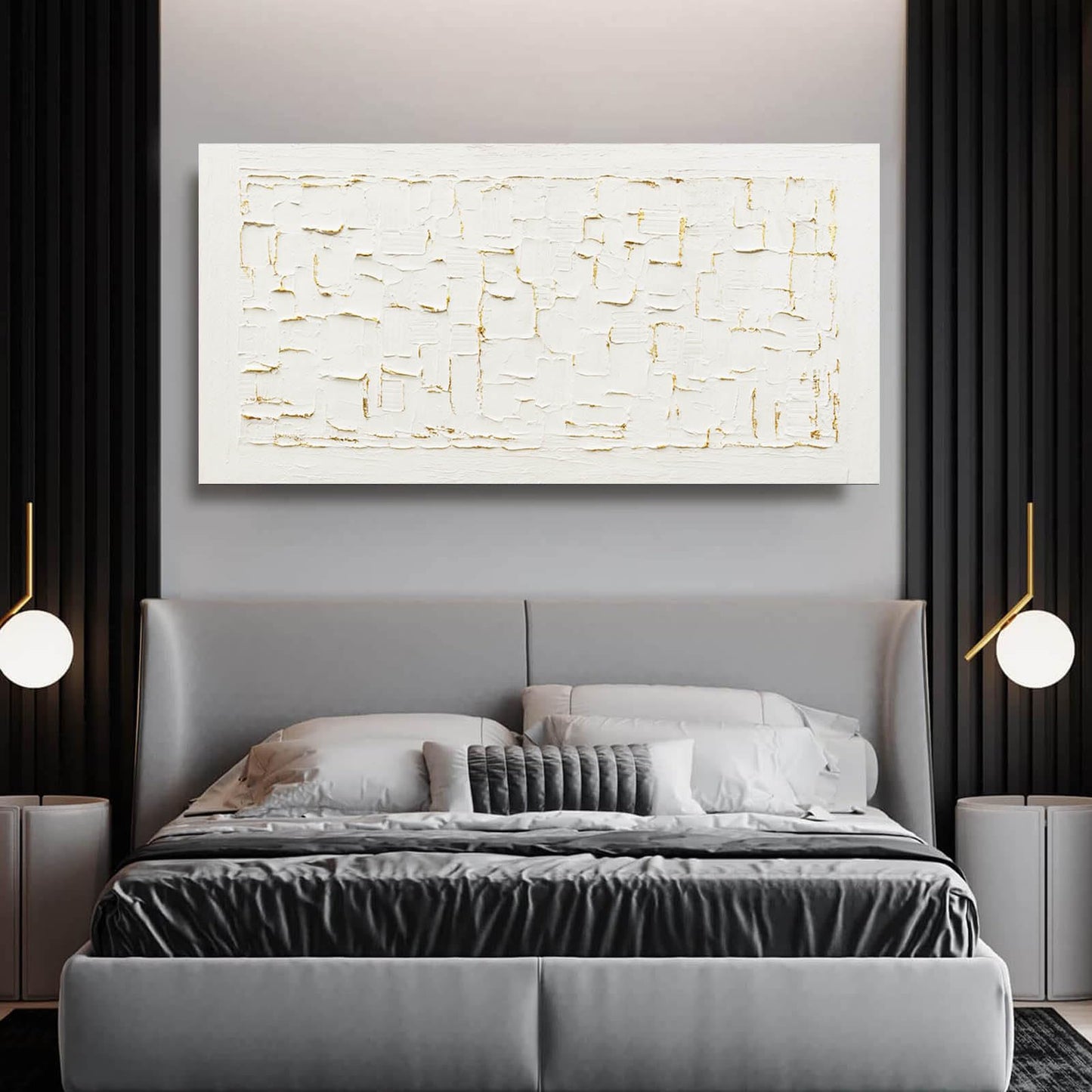 SOUGUAN Textured Wall Art Block Wall Painting Abstract Canvas Wall Pictures 24"x48" Art Posters for Office Artwork for Living Room