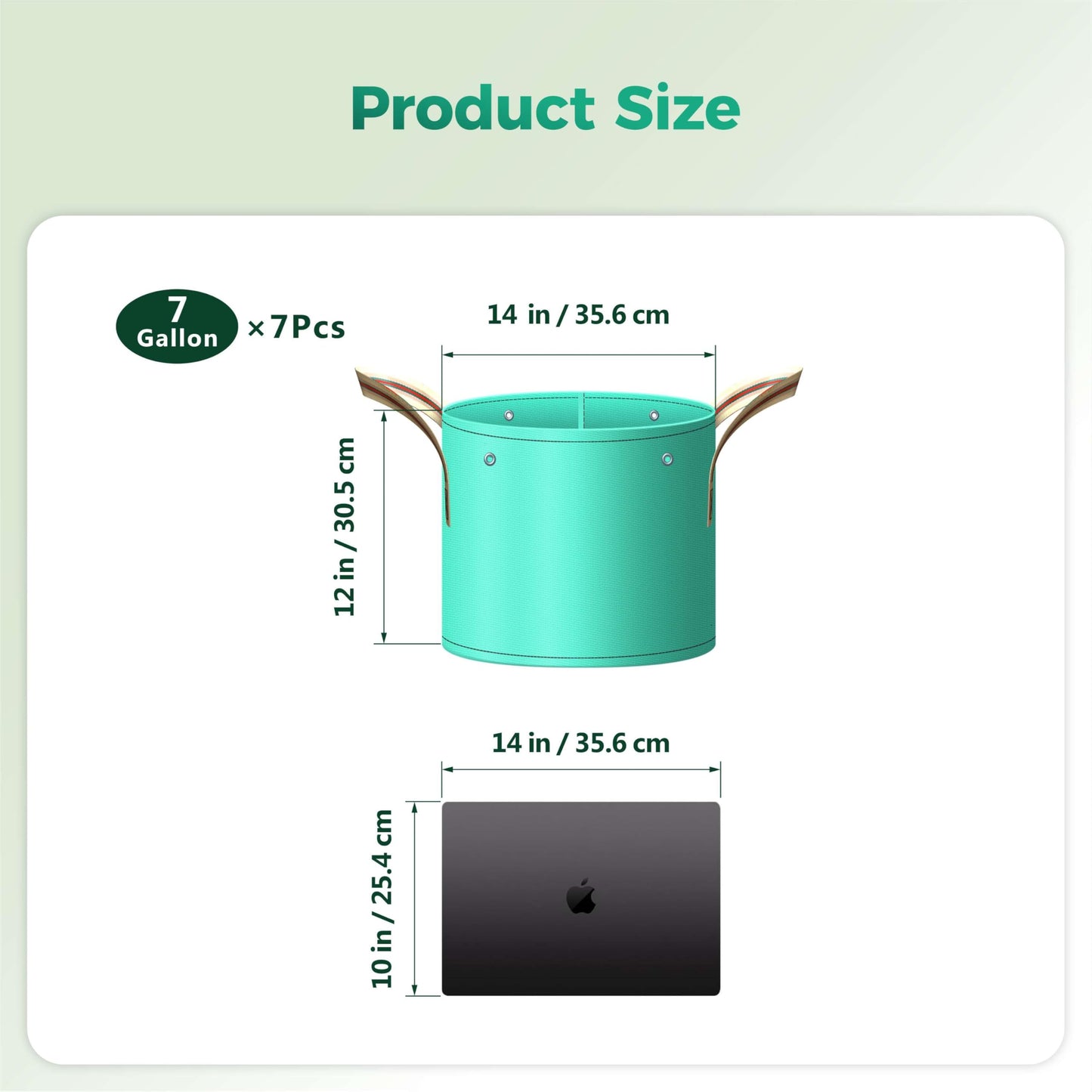 SPONDWILD 7 Pcs 7 Gallon Grow Bags, PE Garden Grow Bags for Plants with Branch-Binding Holes and Bottom Drain Holes, Ideal for Vegetables, Strawberries and Flowers