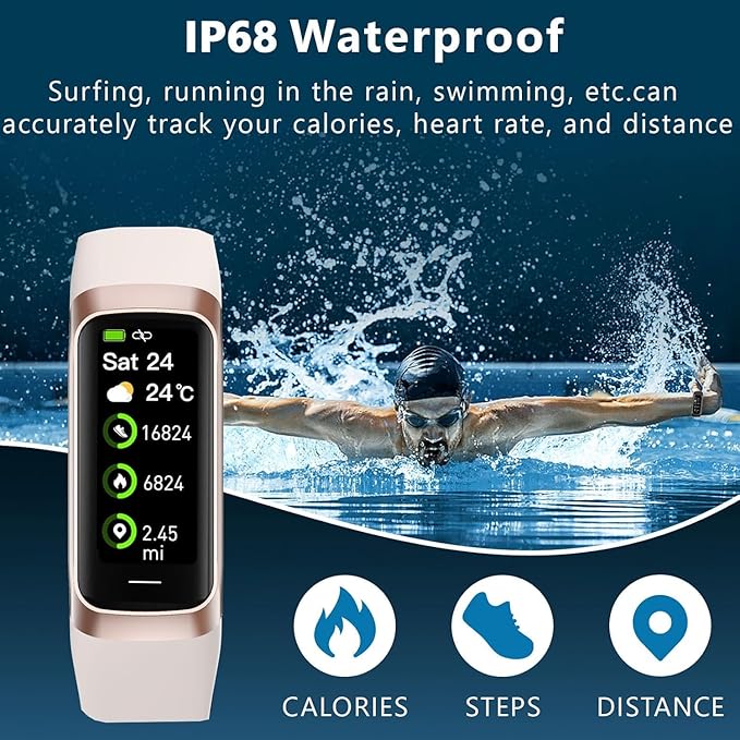 Fitness Tracker with Heart Rate/Blood Oxygen/Sleep Monitor, 20+ Sports Modes Smart Watches for Women/Men, Activity & Step Tracker Smart Watch for Android/iOS Phones (White)