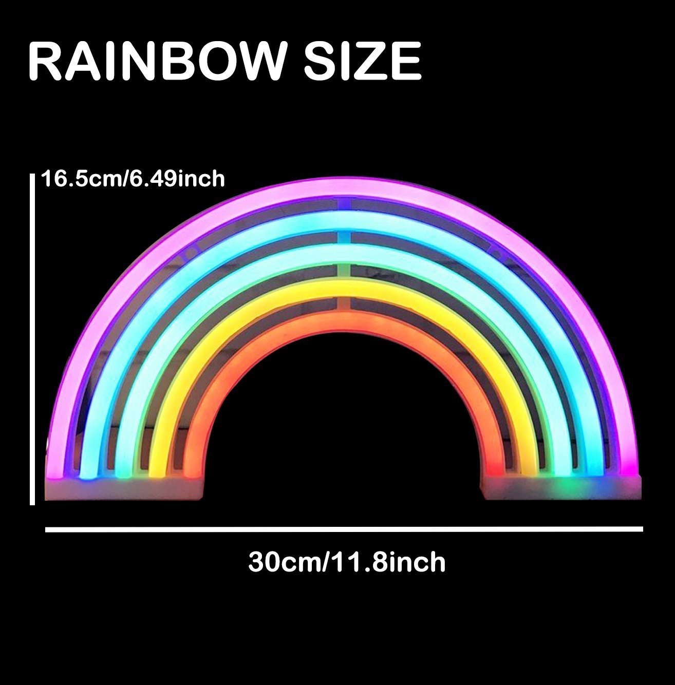 QiaoFei Rainbow Neon Light Signs, Wall Decor for Girls Children Baby Room LED Lamp, Battery or USB Operated Table Night Lights