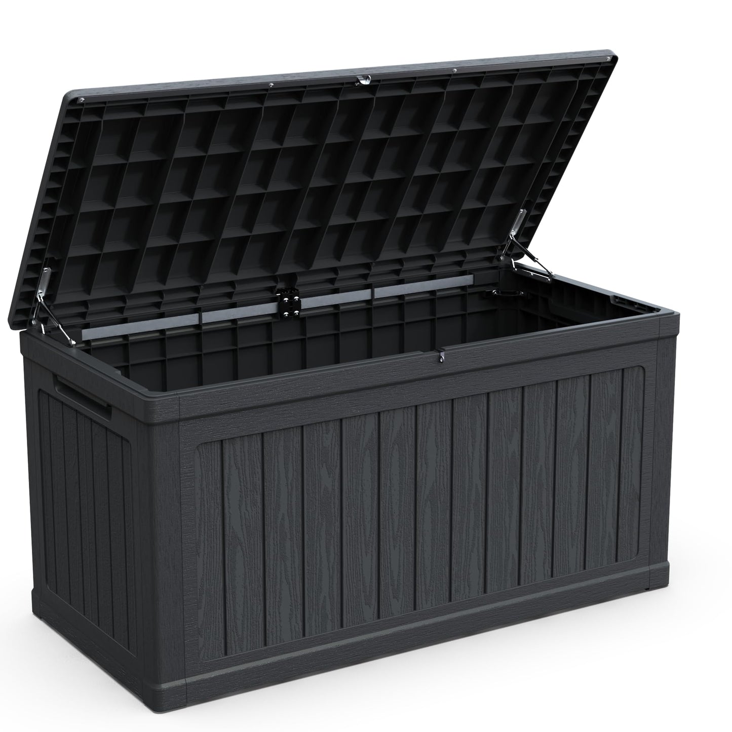 Seeheool 230 Gallon Large Outdoor Storage XXL Deck Box for Patio Furniture, Outdoor Cushions, Garden Tools and Sports/Pools Equipment, Waterproof Resin, Lockable, Black