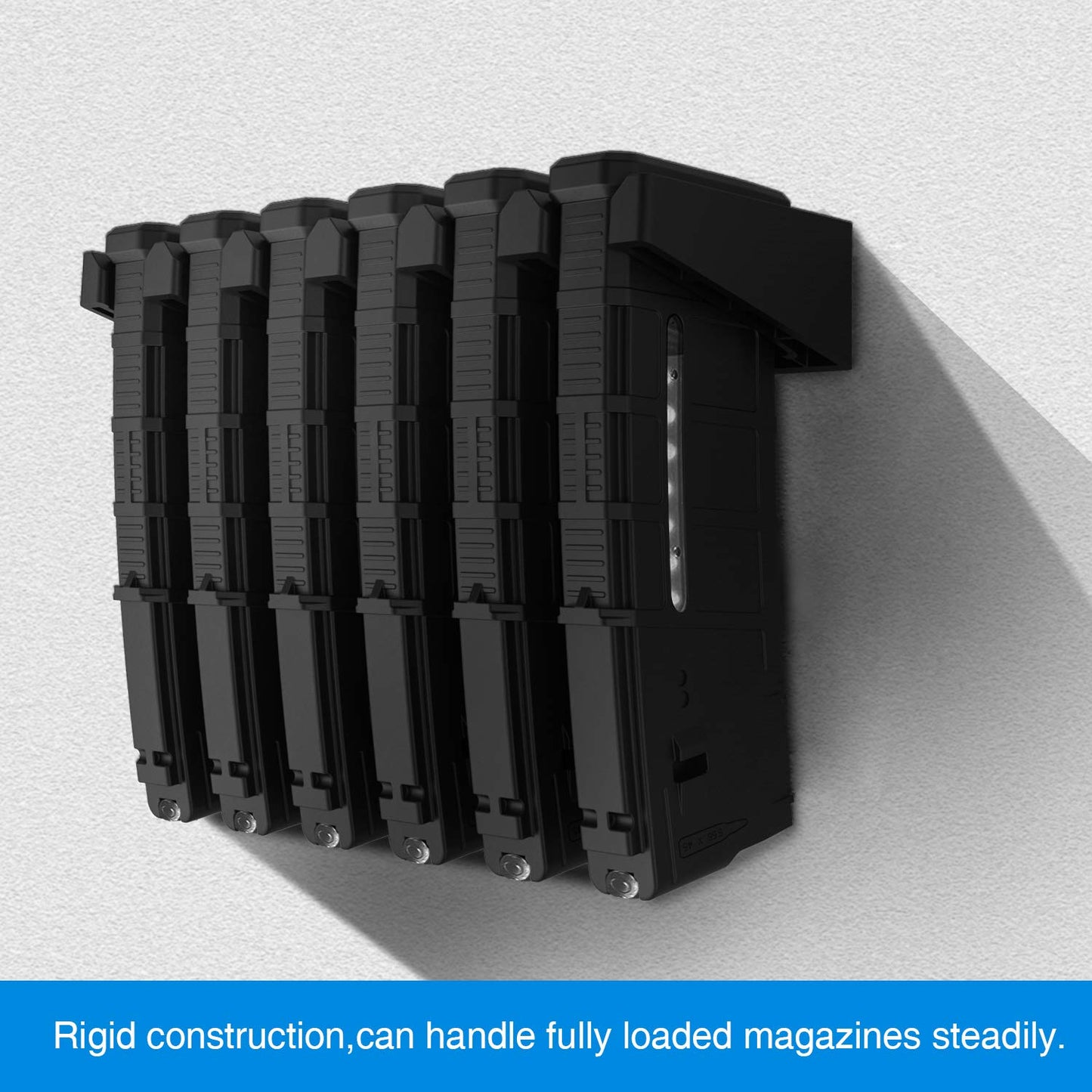 RUSFOL Solid ABS 6X Standard PMAG Wall Mount, Mag Holder, Home Magazine Storage Rack, 2 Pack