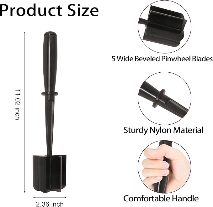 Meat Chopper, 5-Blade Curved Potato Masher & Hamburger Meat Smasher, Ground Beef Chopper, Premium Heat-Resistant Masher for Beef, Chicken and More