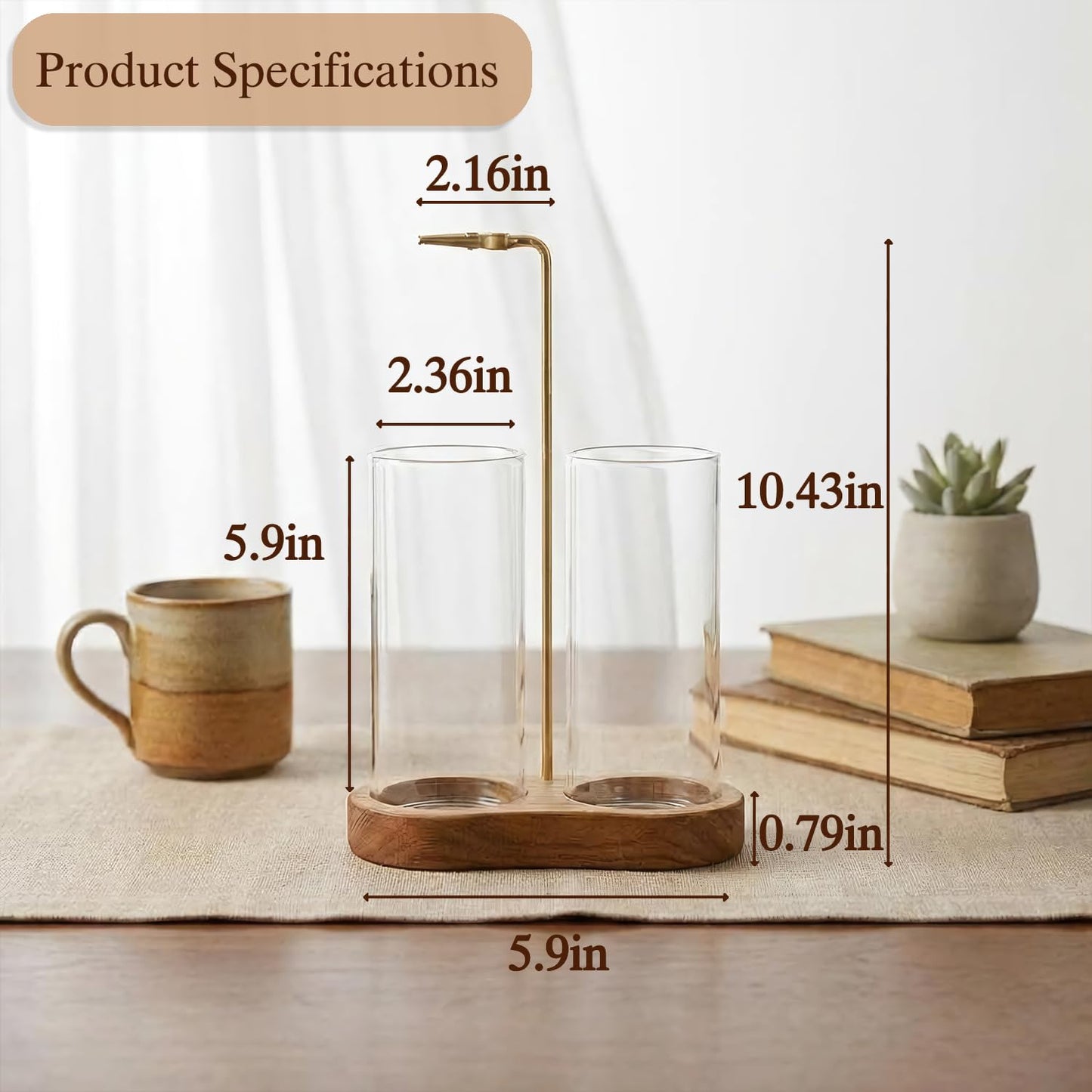 Incense Holder for Sticks with Glass Ash Catcher - Upside Down Anti-Ash Flying Incense Burner & Stick Storage Organizer, Ideal for Meditation, Yoga, Zen Home Decor, Spa Relaxation Gift (Natural Wood)