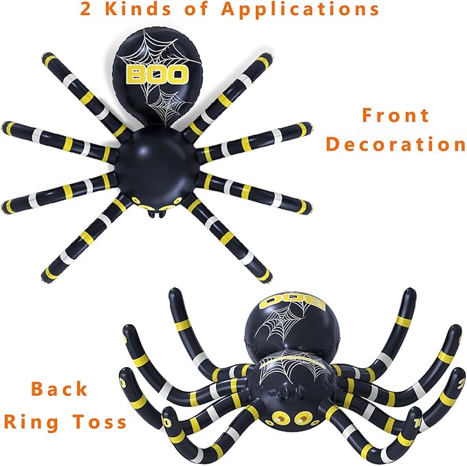 Garma Inflatable Spider Ring Toss Game for Kids' Halloween Party & Outdoor Fun