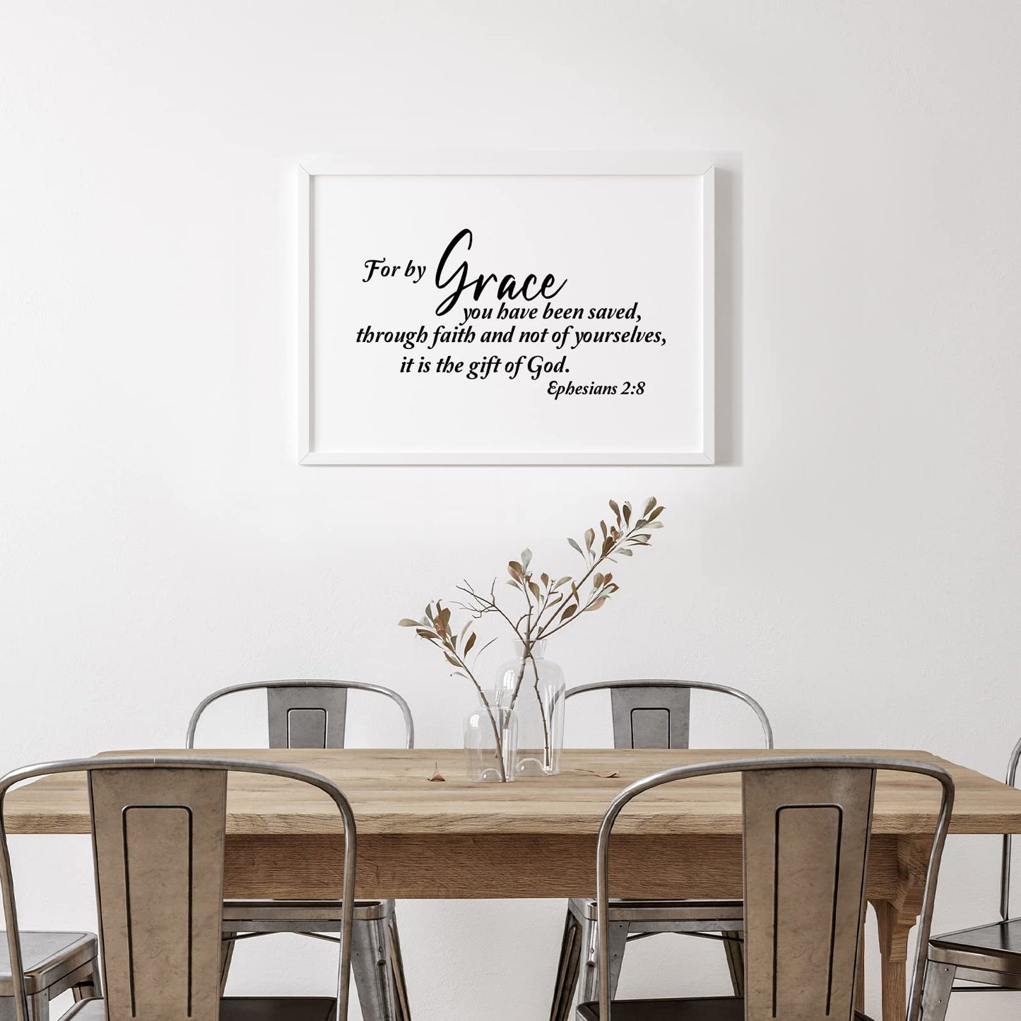 BBTO Bible Verse Wall Stickers Inspirational Quote Wall Decals Religious Motivational Scripture Sticker Peel and Stick for Bedroom Living Room Office Bathroom(We Love Because He First Loved Us)