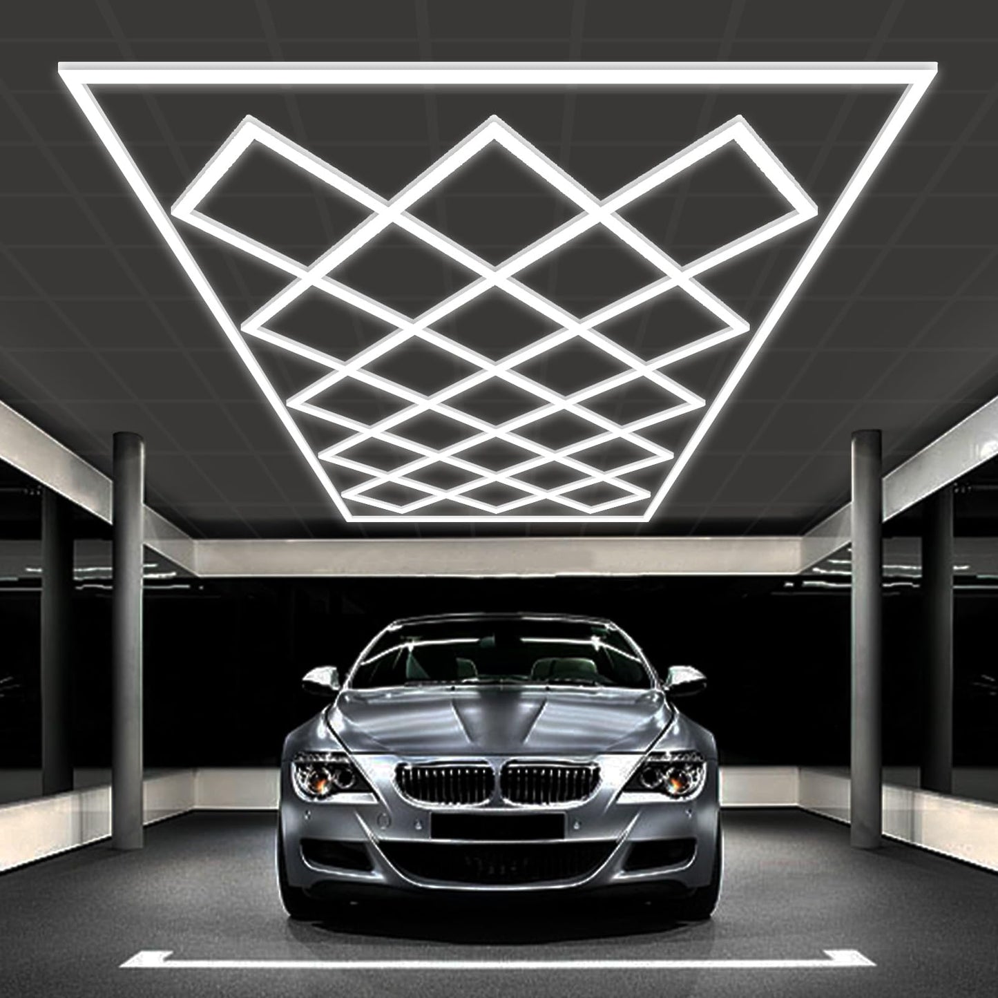 Ofenrd Large Hexagon Garage Lights 23 Hex Ultra-Bright Led Lights New Updated Diamond Commercial Lighting for Garage Car Detailing Barber Shop Gym Warehouses Basement.