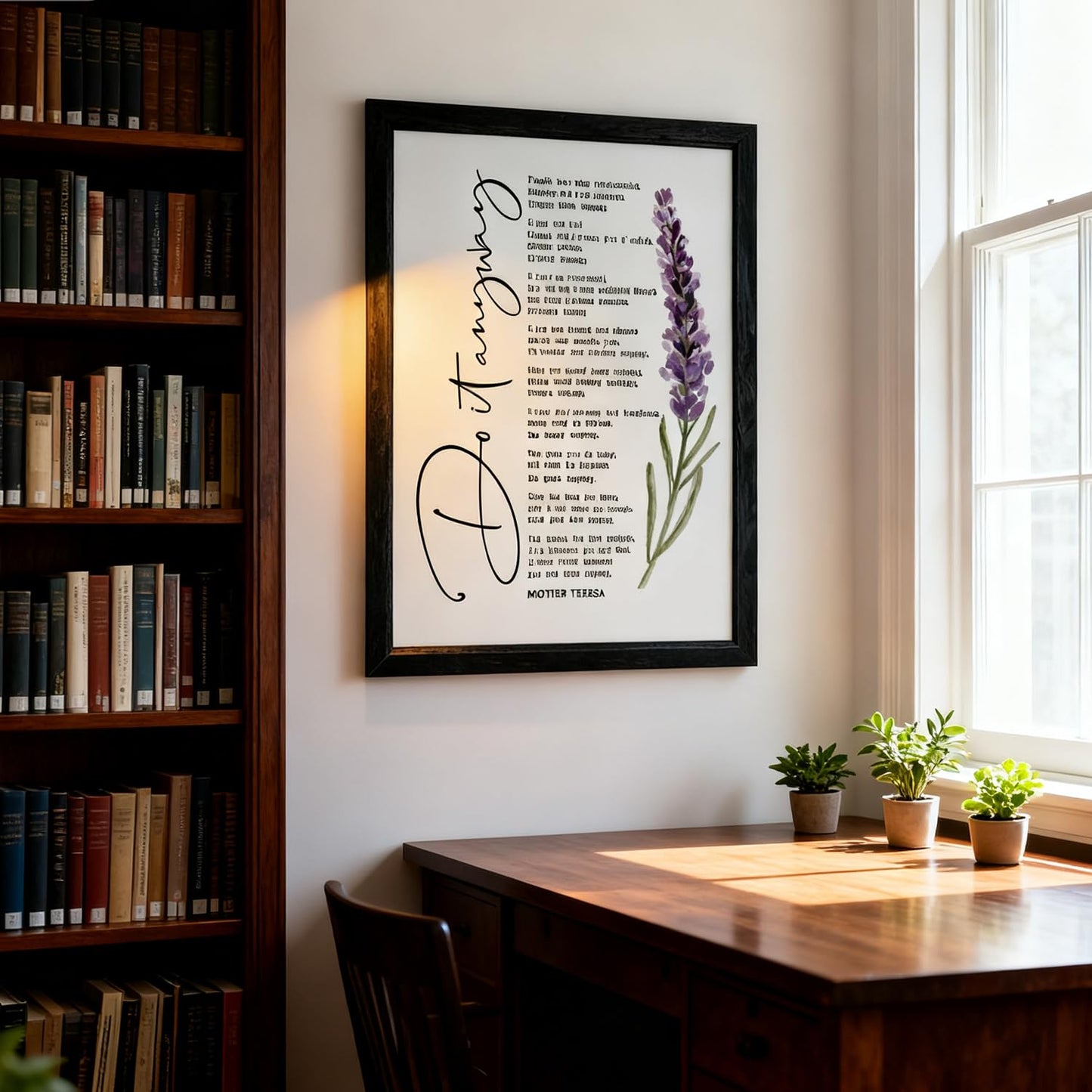 Do It Anyway Wall Decor, 11x16 Inch Wood Framed Mother Teresa’s Quotes Inspirational Wall Art, Farmhouse Motivational Christian Gifts For Office Living Room, Black