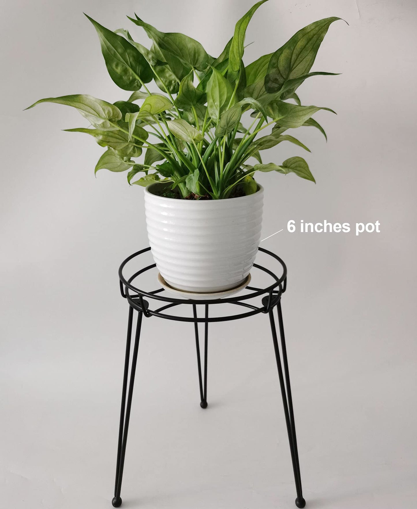 iLTreFlo Midcentury Modern Metal Potted Plant Stand 18.7 inches Tall Flower Pot Holder Large Rustproof Iron Garden Container Heavy Duty Rack for Planter,Black (18.7 inches Tall Black)