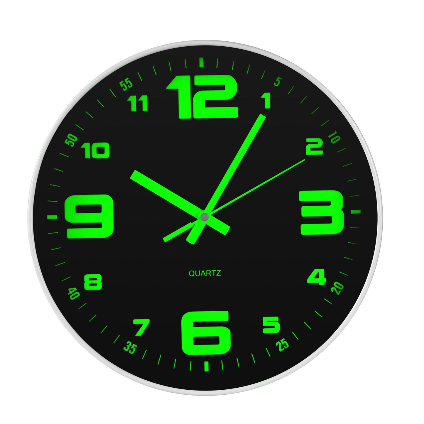 GadEdgen 12 inch Wall Clock Silent Wall Clocks Glow in The Dark Clocks Analog Battery Operated Night Light Clock Up Neon Modern Wall Clocks for Living Room, Bedroom, Kitchen, Bathroom, Home Decor