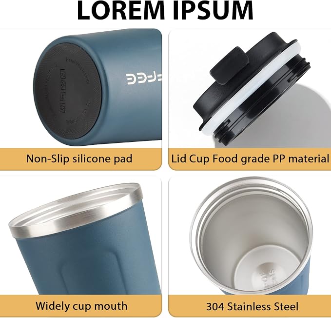 CS COSDDI 12 oz Stainless Steel Vacuum Insulated Tumbler - Coffee Travel Mug Spill Proof with Lid - Coffee Cups for Keep Hot/Ice Coffee,Tea and Beer