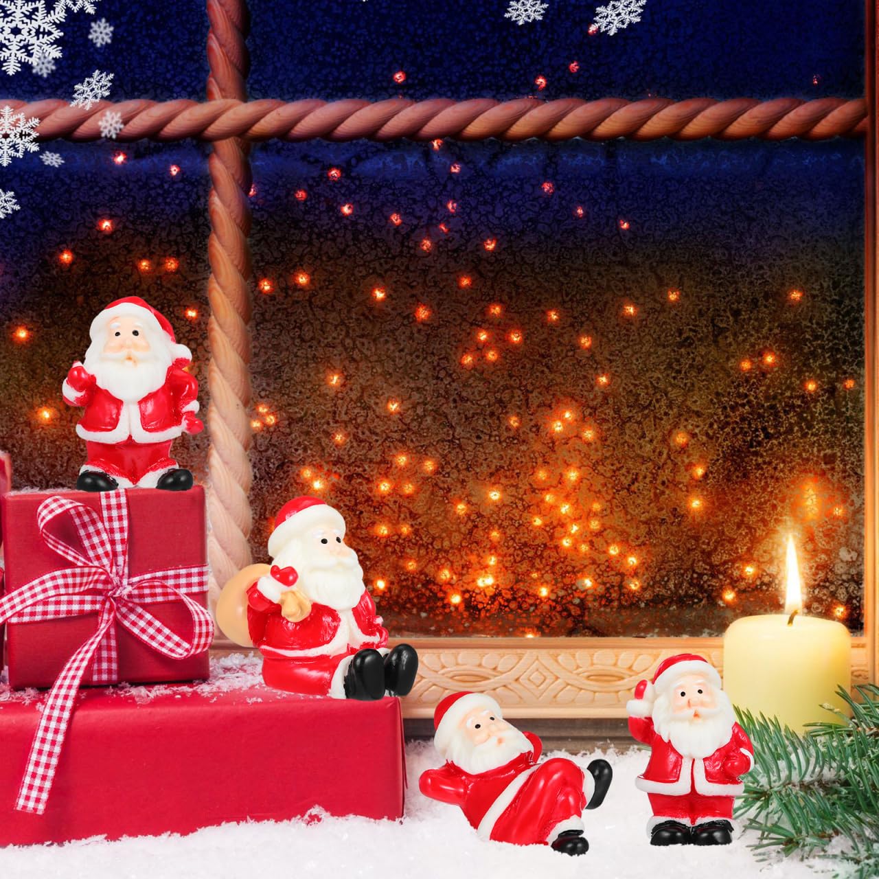 ARTIBETTER 36 Pcs Santa Claus Ornament Santa Claus Statue Christmas Decor Mini Figurine Christmas Miniature Figurines Mini for Crafts Sculpture Craft Miniatures Resin Red