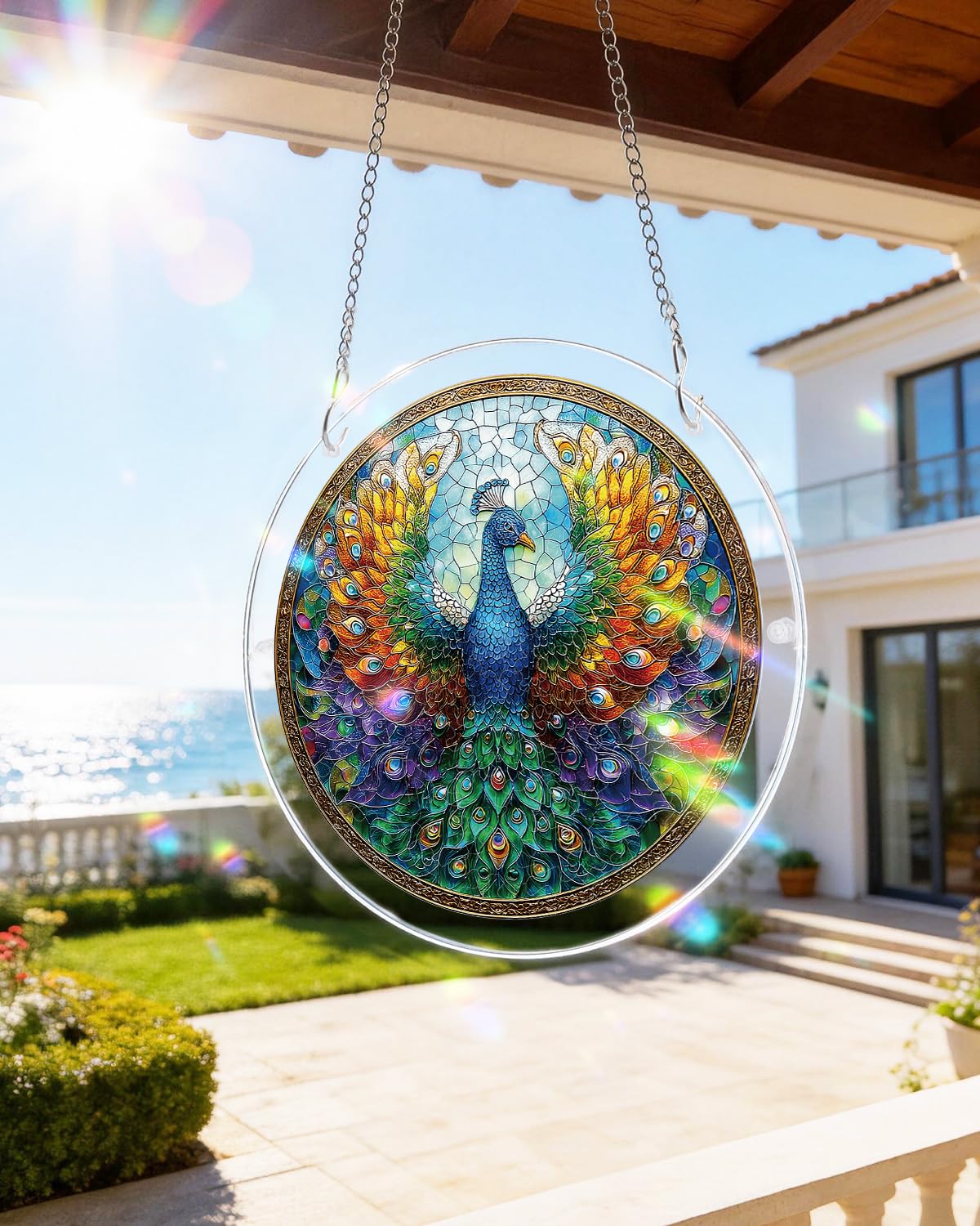 Acrylic Puzzle Suncatcher 83 Pieces, Peacock of Radiance Sun Catchers Puzzle, DIY SunCatchers Puzzles Window Hanging, Home & Garden Decor, 7.4 in