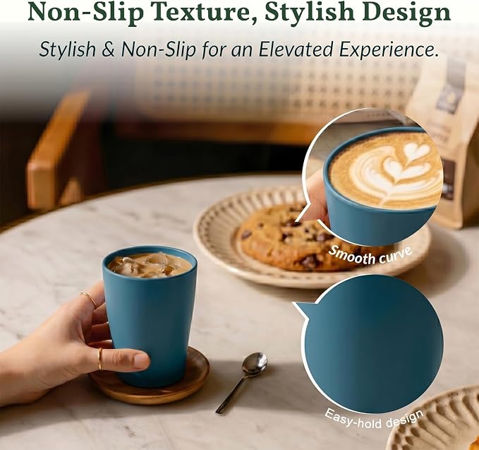 Homienly Stackable Drinking Glasses Set Wheat Straw Shatterproof Cups | Unbreakable Kitchen Cups for Kids & Adults | Reusable, Dishwasher Safe for Party, Outdoor (8 oz, Small)