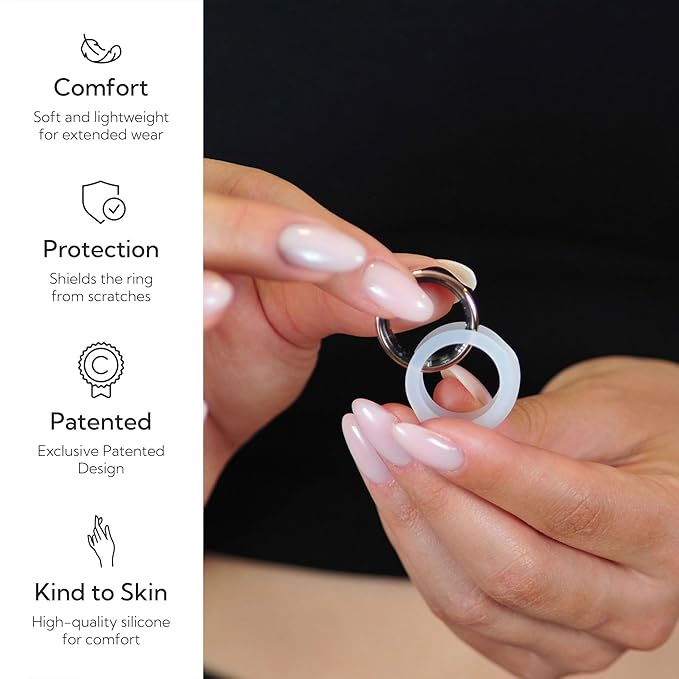 Rinfit Smart Ring Protector - Silicone Ring Enhancer for Active Lifestyle and Gym - StyleFit U.S. Design Patent - Frosted, Size 13